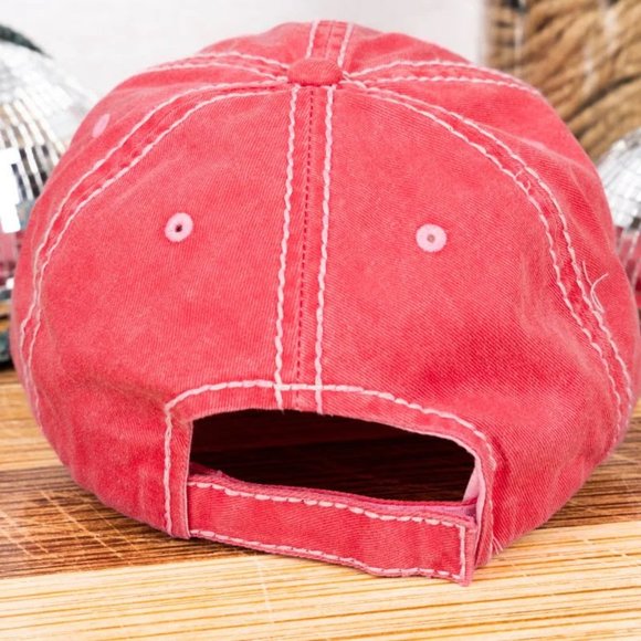 Ball Cap. "Blessed Mama". Embroidered. Coral/Multi. NWT. - Picture 2 of 2